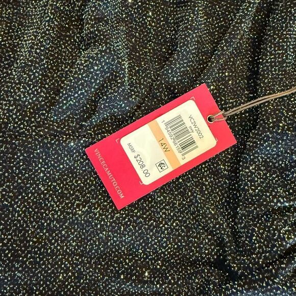 New $188 Vince Camuto  Women's Long Long Sleeve V-Neck Ball Gown Dress size 14W - Picture 5 of 7